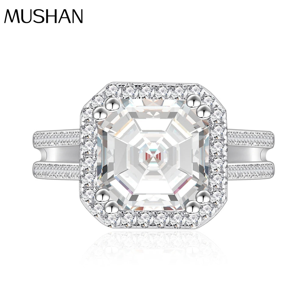 MuShan Jewelry Factory New Product S925 Pure Silver Zircon Ring with Diamond Inlay  Designed As  Niche Accessory for Women