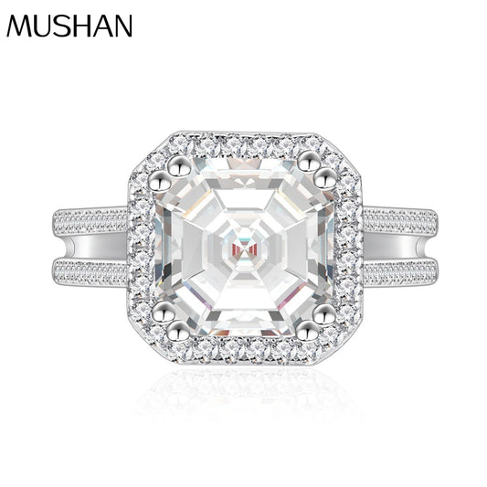 MuShan Jewelry Factory New Product S925 Pure Silver Zircon Ring with Diamond Inlay  Designed As  Niche Accessory for Women