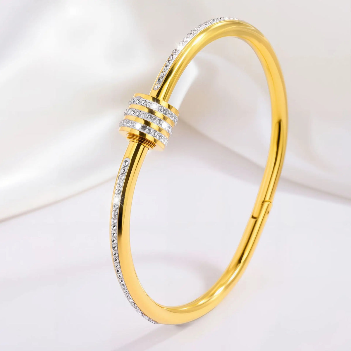 REBEL Stainless Inoxydable Stainless Steel 18K Gold Plated Roman Women Fashion Jewelry Bracelets Bangles