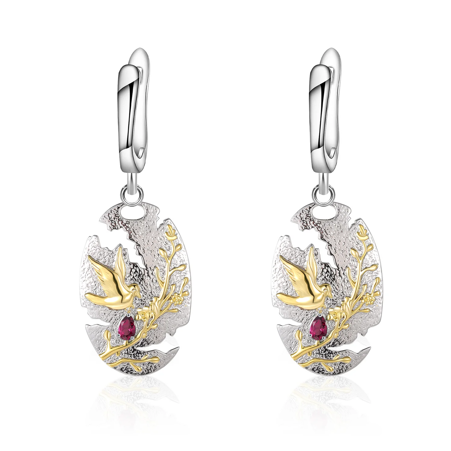 C7942 Abiding Fine Jewelry Factory Natural Inspired Designer Collection Sterling Silver Natural Rhodolite Garnet Jewellery Set