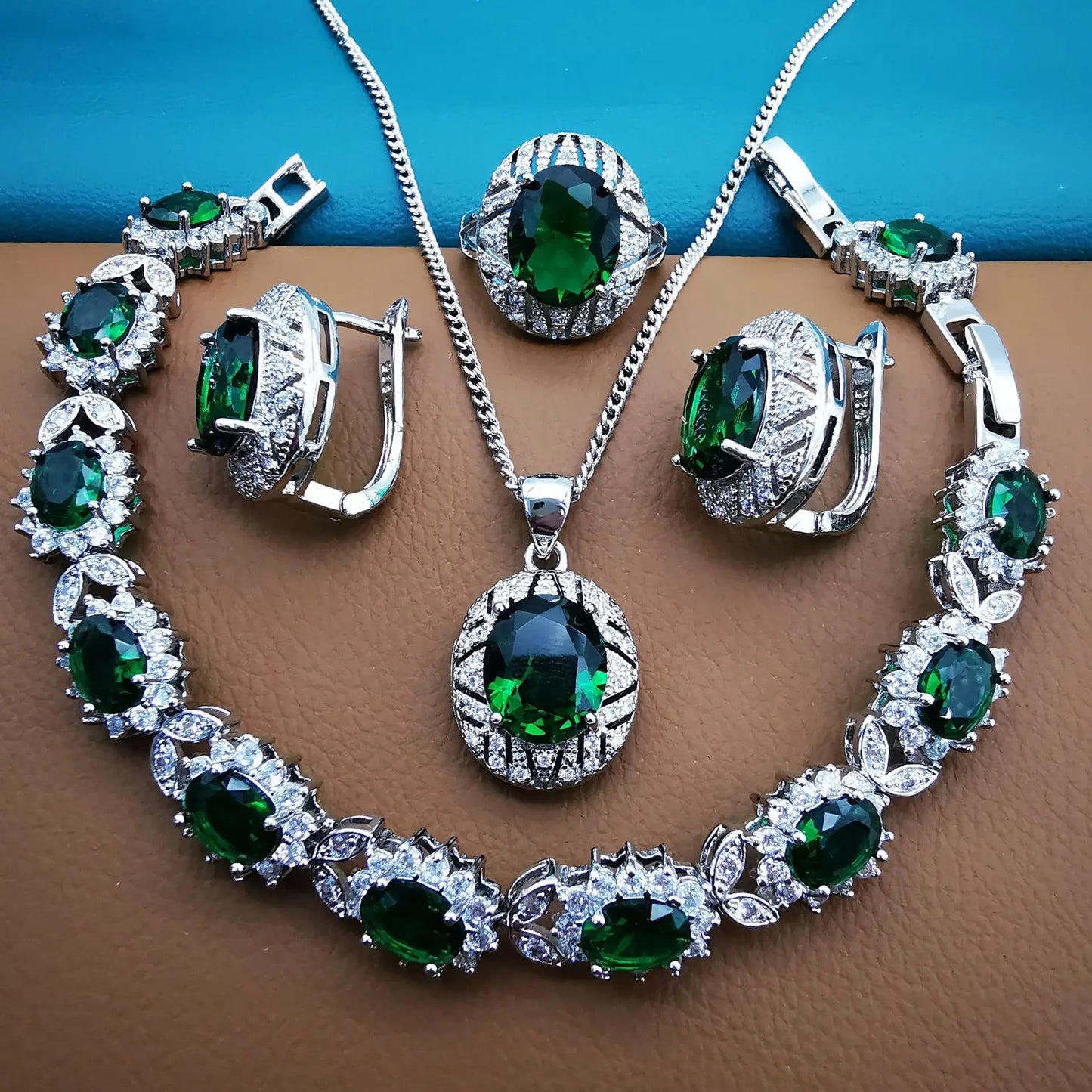 South Indian Wedding Fashion Tanzanian Crystal Zircon Jewelry Bridal Necklace Sets Nalloy Multistrand Necklace for Women Indian
