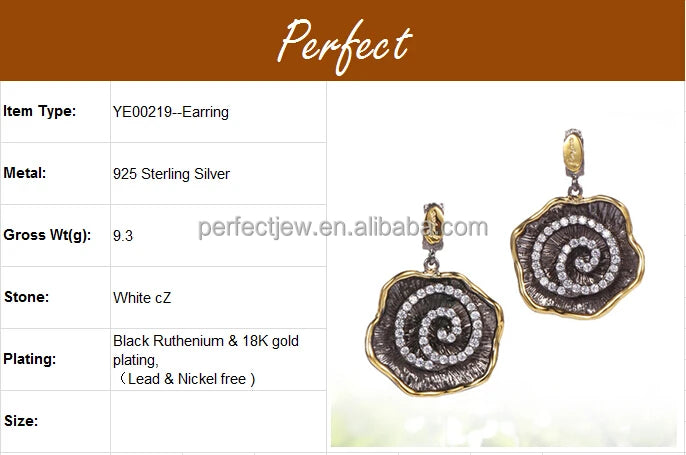 Flower Design Thailand Handmade 925 Sterling Silver Earrings with White Zircon
