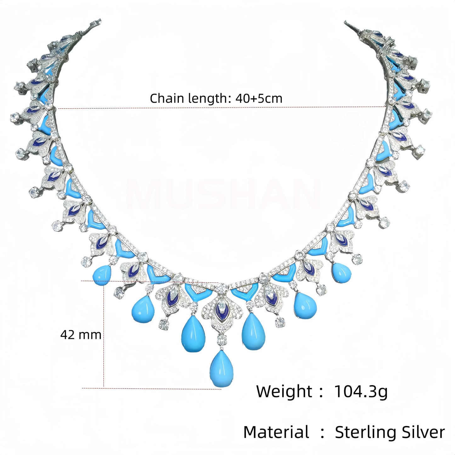 MUSHAN Jewelry Factory 925 Silver 18K Gold Plated Luxury Water Drop High Carbon Diamond Musa Green Jewelry Pendant Necklace for