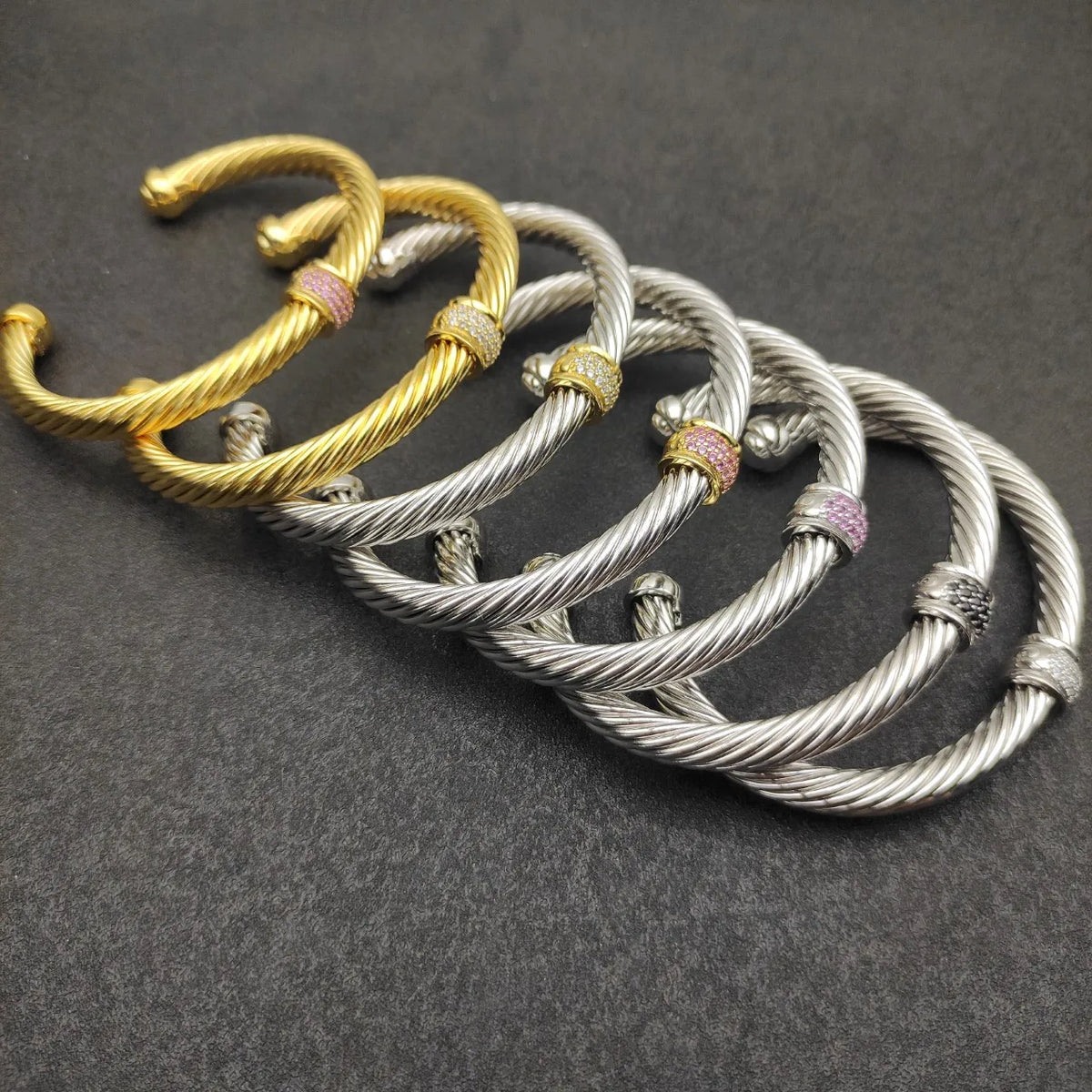 FASHIONISTA DY High-Quality 7mm Silver-Plated Diamond Fashion Bracelet, Fashionable Silver-Plated Colored Gemstone Bangle, Jewelry