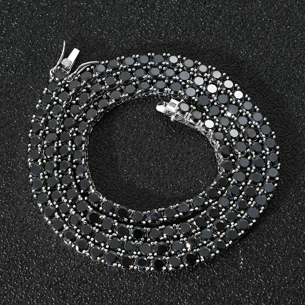 S&S 4mm Iced Out CZ Tennis Chain — Men’s | Gold, Silver & Black | S&S Collection
