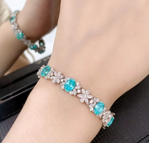 Gemfiori Anster Factory Price Palaiba Bracelet the Main Stone Size Customized Fast Delivery Suitable for Gifts and Parties Bracelet
