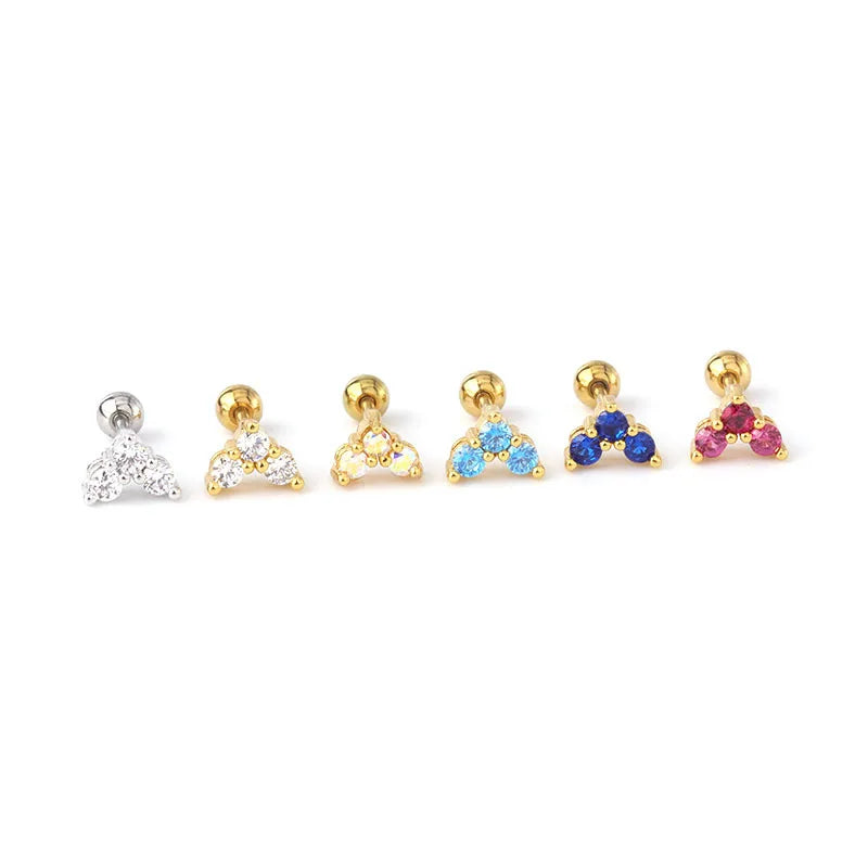 S&S Stainless Steel AAA Zircon Ear Bone Nail Studs | Gold & Silver | 6 Designs