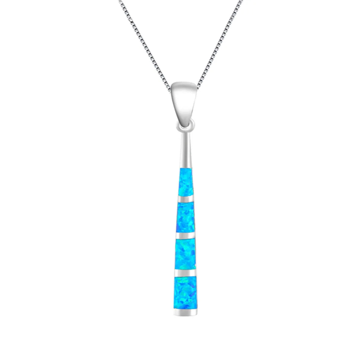 Aobao Blue Opal Baseball Bat Necklace Euro American Fashion Baseball Stick Pendant Stylish Jewelry Wholesale