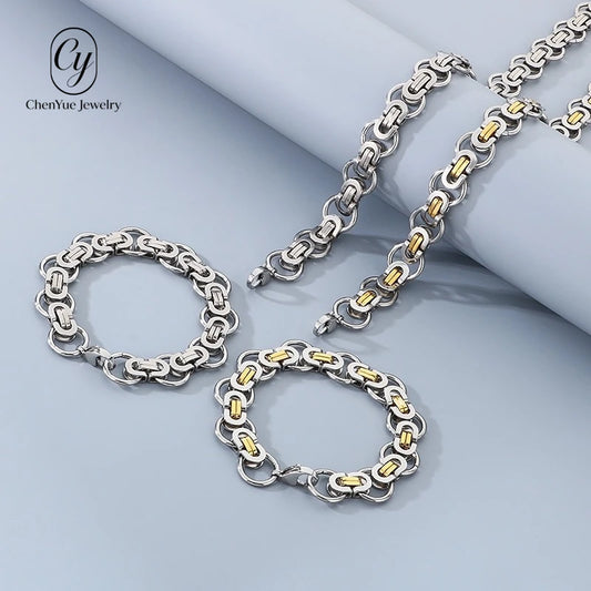 NEWLiFE REBEL Landmark Pulse Byzantine Bracelet in Stainless Steel