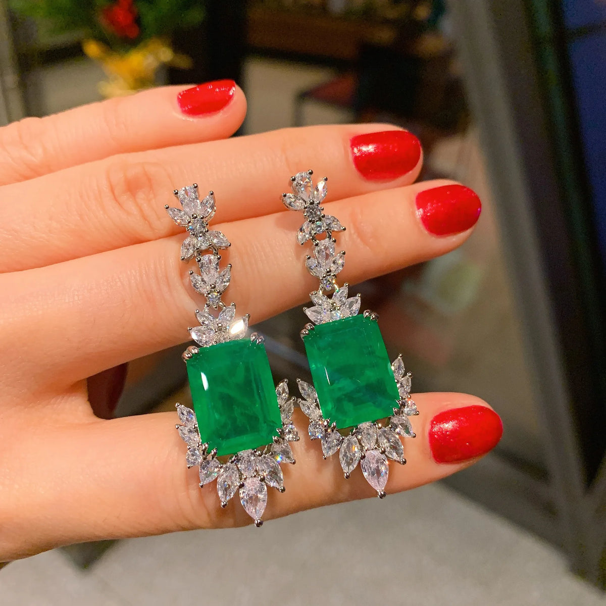 Gemfiori Light Luxury New Chinese Antique Style Three-dimensional Earrings Pendant Ring Retro Zircon Inlaid High-end Jewelry Set