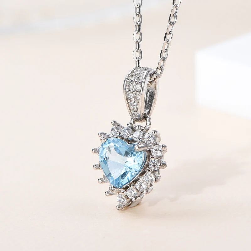 Gioiellieri Natural Stone Topaz Rhodium Plated 925 Silver Luxury Women's CMA Certified Claw Setting Pendant