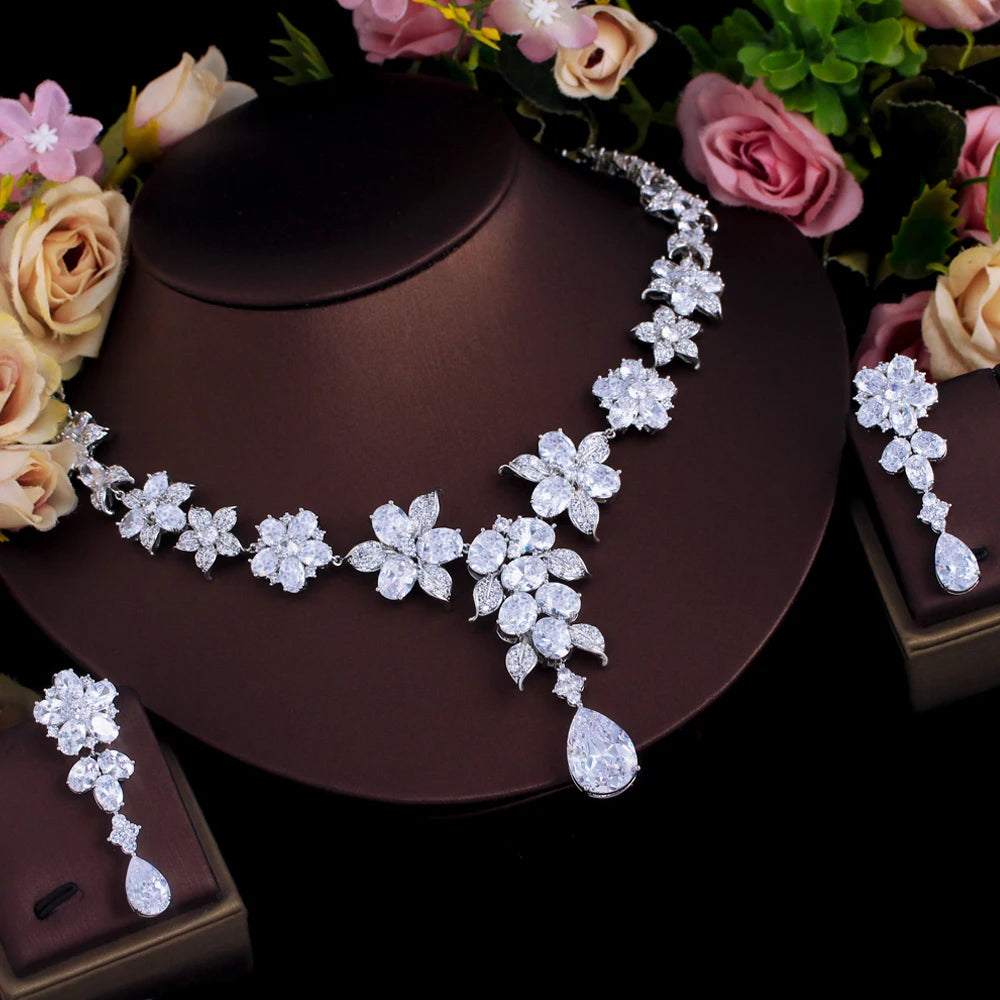 Factory Direct Supply High Quality Cubic Zirconia Bridal Jewelry Set for Wedding Women Jewelry