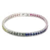 Gemfiori Fashion Items Round Shape Mian Stone 12ct S925 Jewelry Sapphire Green Tennis Bracelet for Women Shape Customized