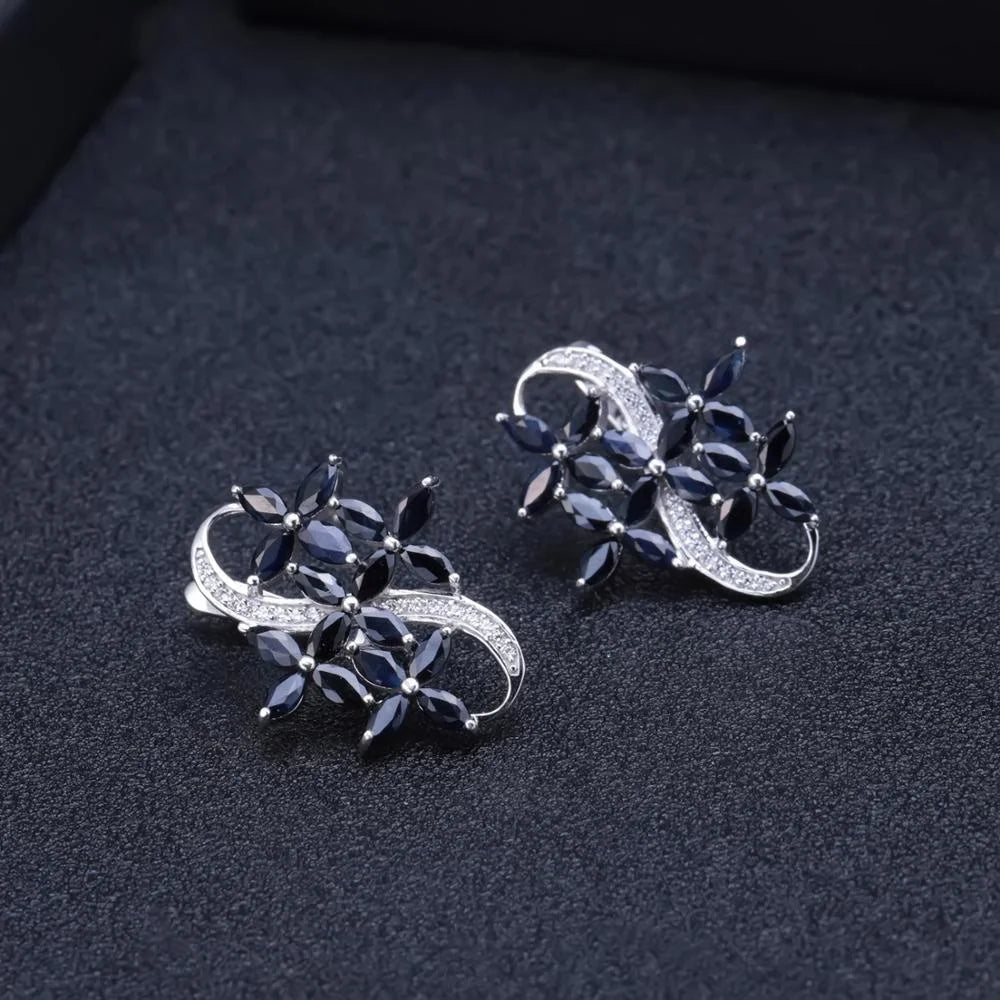 ArtistA Natural Sapphire Earrings Life Category Jewelry Sterling Silver 925 Fashion Diffusion Sapphire Earrings with U Shape Ear Studs