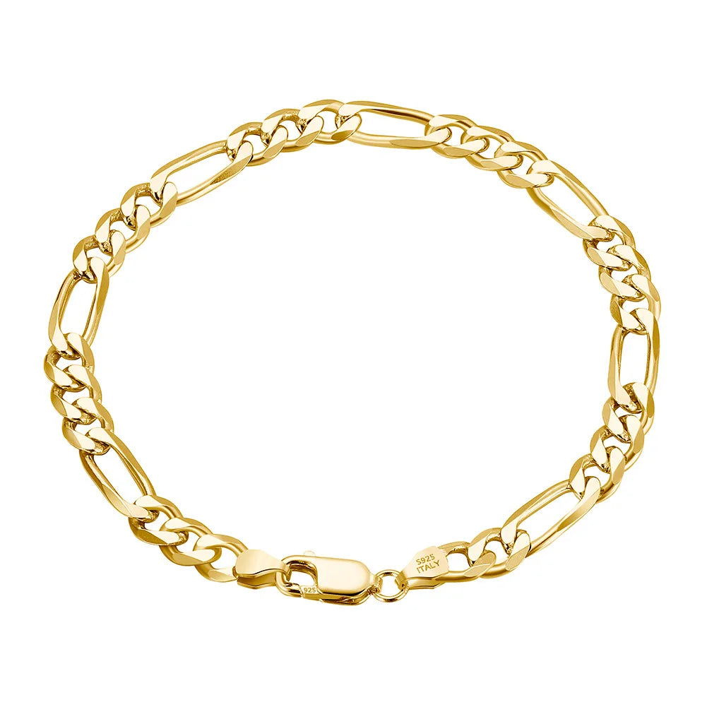 BiG-BOSS Mother-Child Figaro Chain S925 Sterling Silver Electroplated Unisex Necklace Pendant Hot-Selling Factory Direct