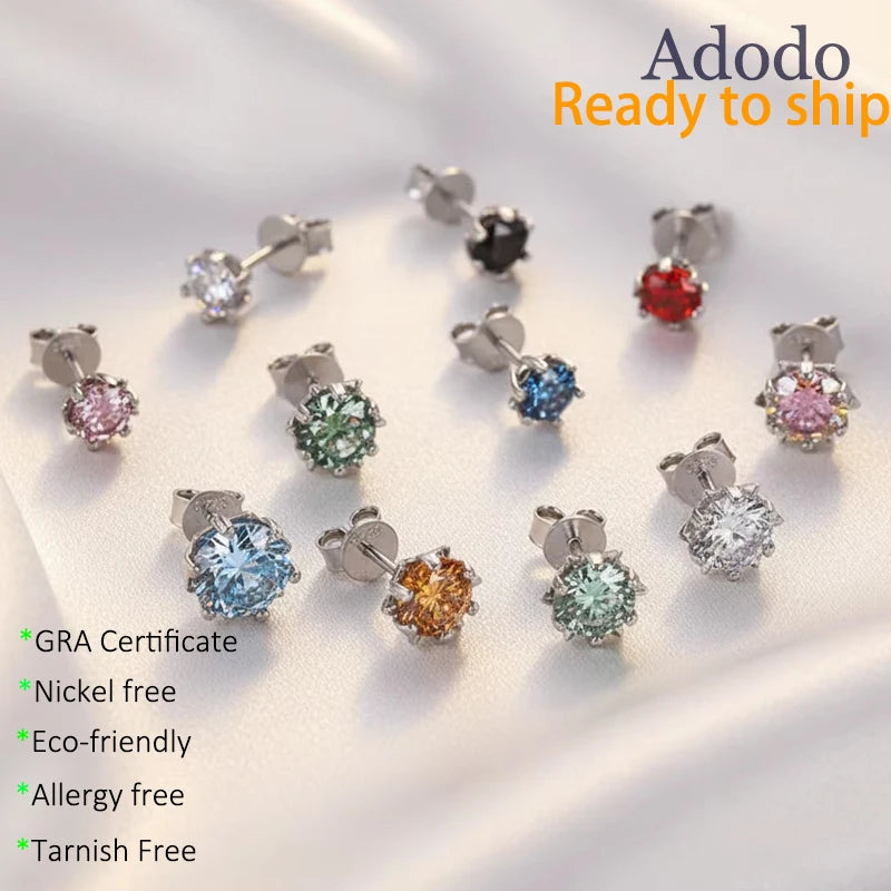 ArtistA Factory Jewelry 0.3-1CT Sparkling Round Moissanite Snowflake-Claw-Set Butterfly-Clutch 925 Silver Everyday Elegance Stud Earring