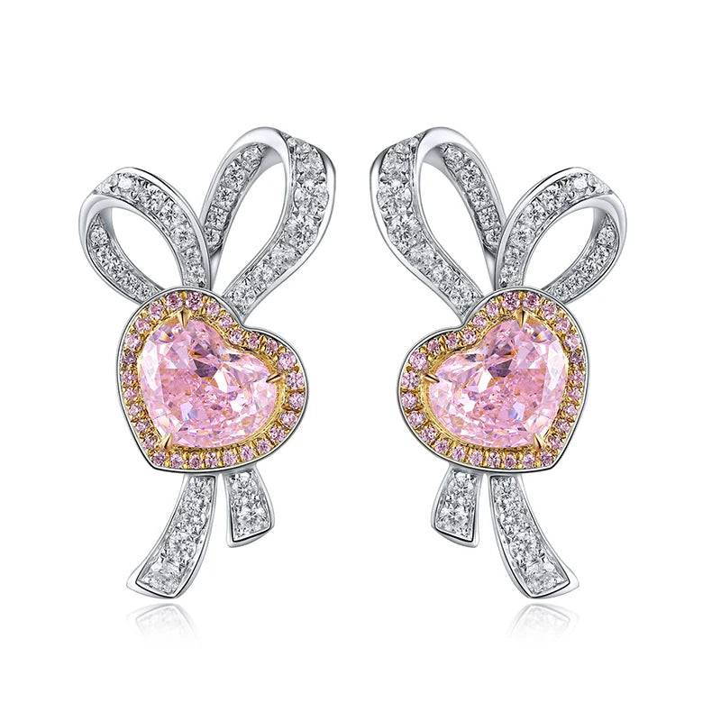 Gemfiori Custom Women's pink Morganite Earrings 925 Sterling Silver Jewelry Complementary Morganite Stud Earrings