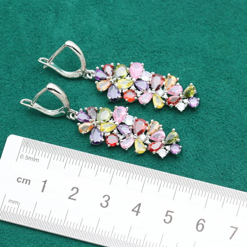 XOTICA Custom 925 Silver Drop Earrings for Women Fashionable Wedding Jewelry with Zircon Ladies Gift Set