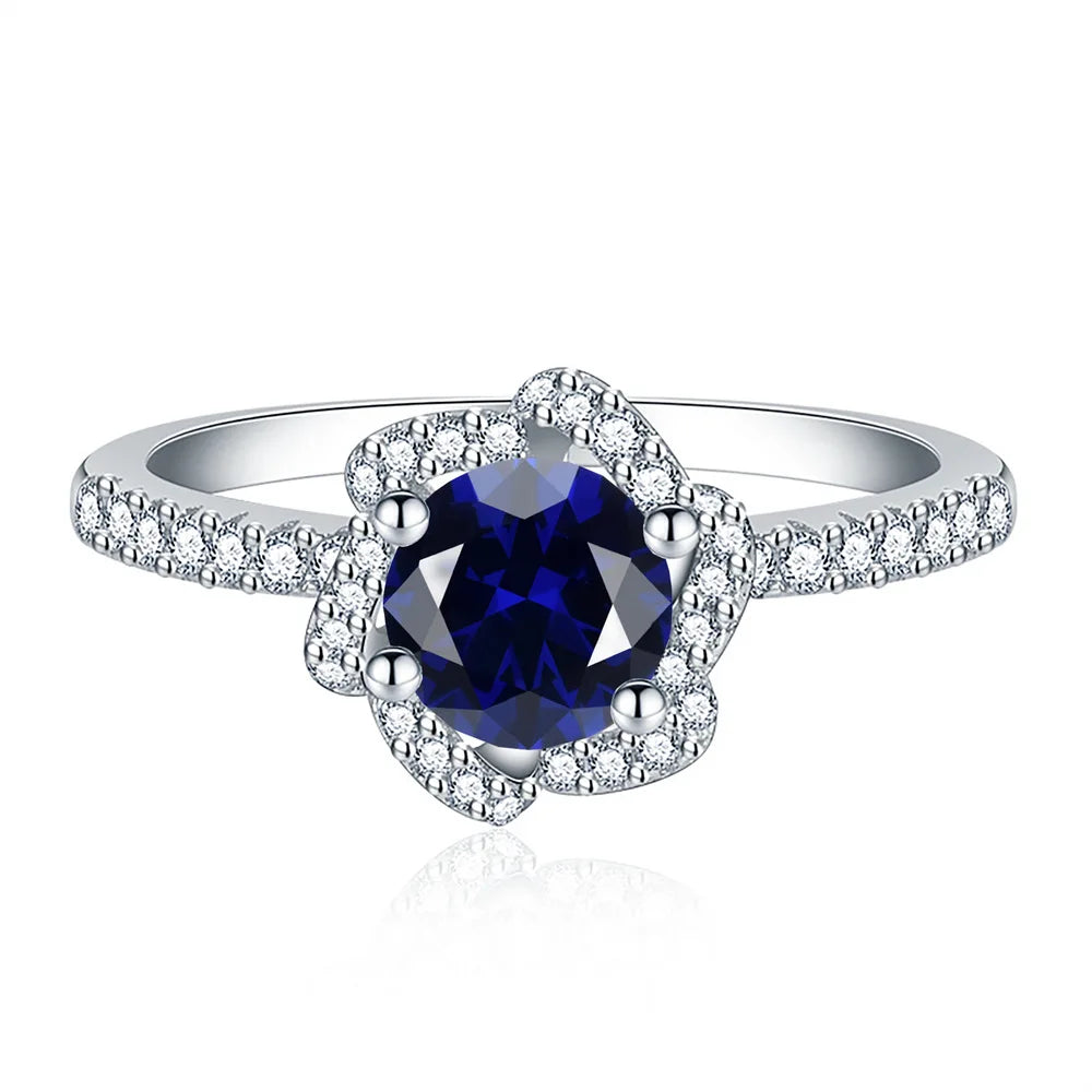 SILVERELLI Camellia 925 Silver Ring | Colourful Zircon Treasure Ring for Women