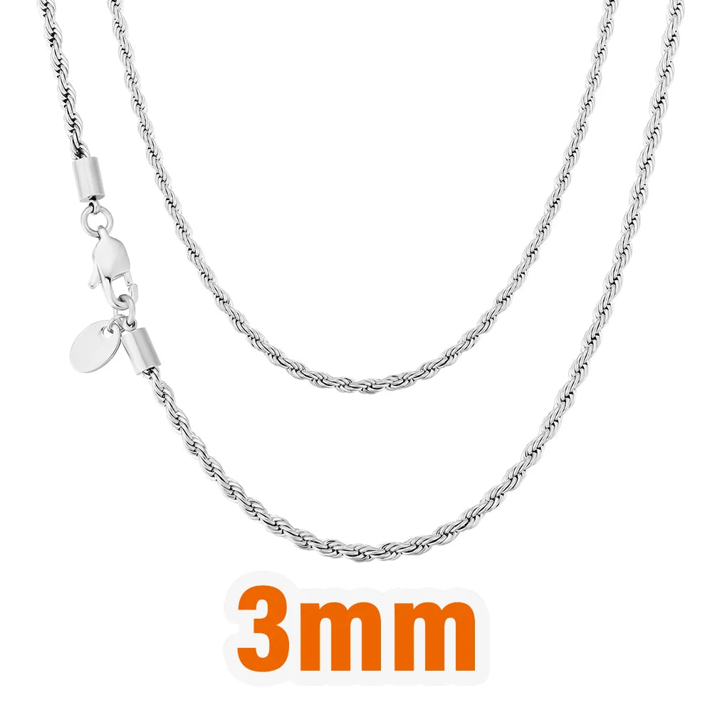 Wholesale Men Women Miami Cuban Real Gold Filled Necklace Rope Figaro Snake Fashion Jewelry Stainless Steel Cuban Link Chain