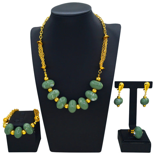 Zhuerrui Nigerian 18k Gold Plated Jewelry Set Brazil Gold Designer Wedding Jewellery Set Fashion HC24038514