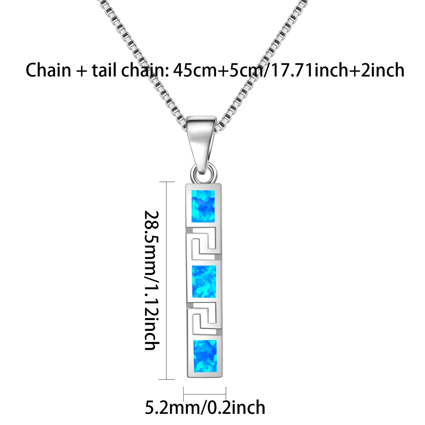 Geometric Copper Opal Box Chain Silver Plated Christian Minimalist Lariat Necklace Aobao Trendy Gift