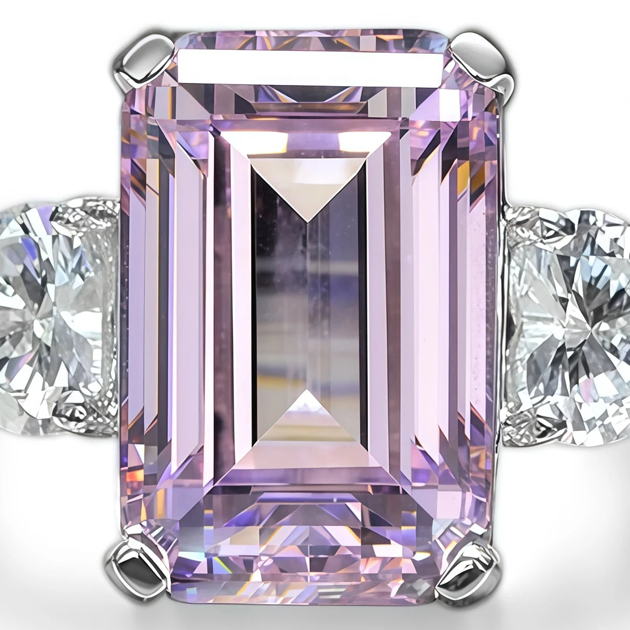 MUSHAN Jewelry Factory 925 Sterling Silver Engagement Ring 5CT Emerald Cut Cubic Zirconia Wedding Bands Parties Jewelry Rings