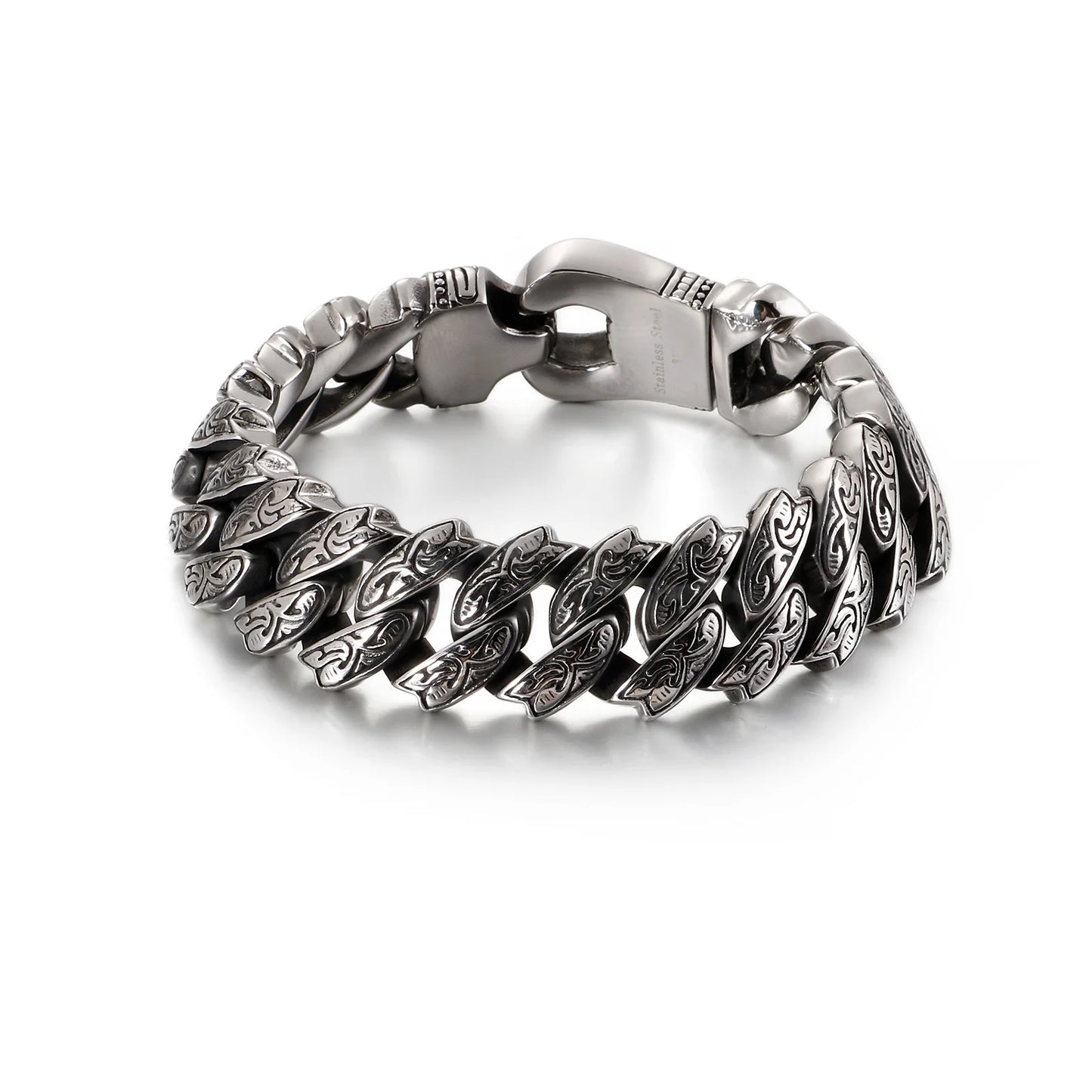 KALEN Punk Personality Bone Chain Stainless Steel Bracelet Man