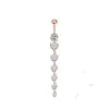 S&S Stainless Steel Heart Dangle Belly Button Ring | 6 Colours | 70mm