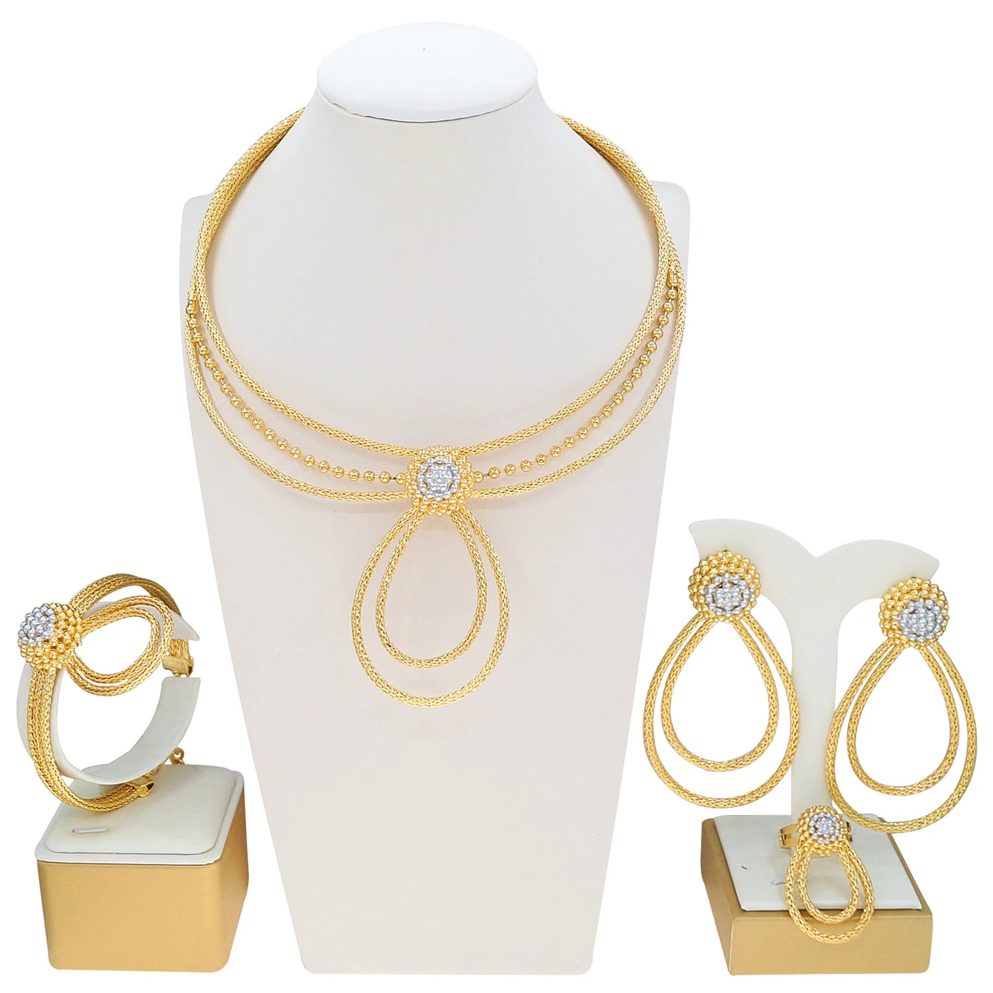 Zhuerrui Italiano Gold Designs Women Jewellery Set Party Fine Costume Jewelry Set Luxury Big Necklace Jewellery Sets X0004030