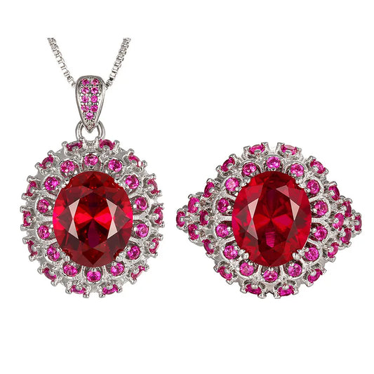 S&S Gold Plated Multicolour Oval Zircon Geometric Jewellery Set – Collection