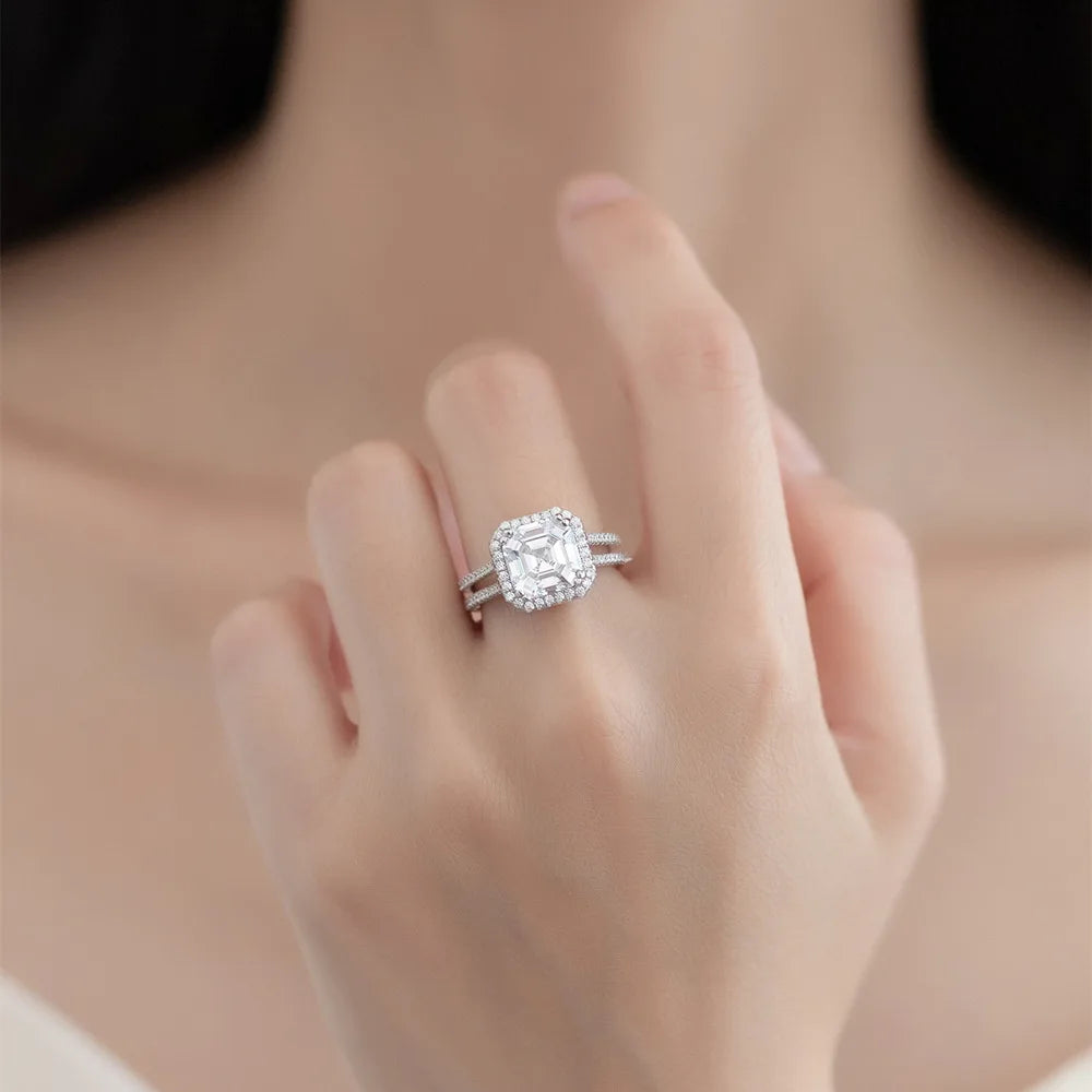 MuShan Jewelry Factory New Product S925 Pure Silver Zircon Ring with Diamond Inlay  Designed As  Niche Accessory for Women