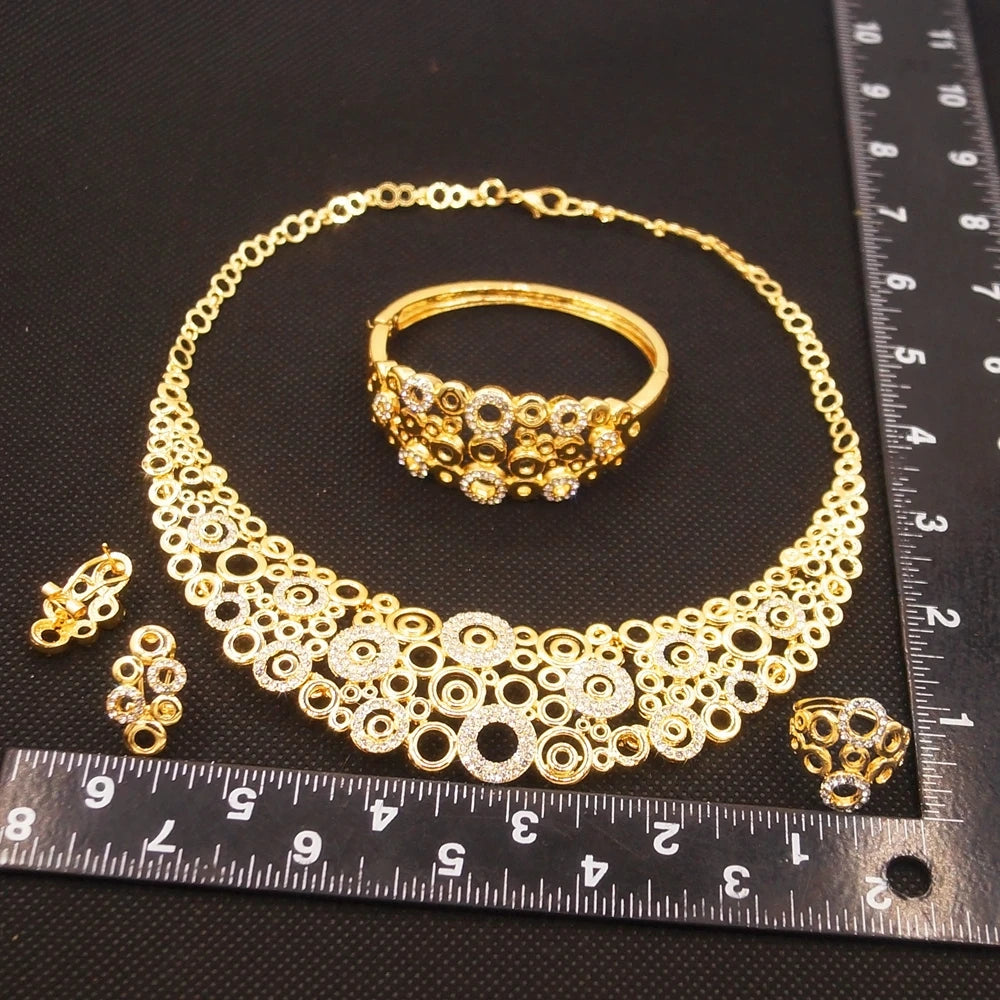 Zhuerrui Hot Sale Butterfly Xoxo Necklace Set Rhinestones Exquisite 4Piece Set Gold Filled Women Bridal Jewelry Set HN21030614