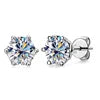 Classic 6.5mm 2ct Moissanite Stud Earrings 6 Prongs Set with 925 Sterling Silver VVS Diamond Moissanite Stud Earrings for Women
