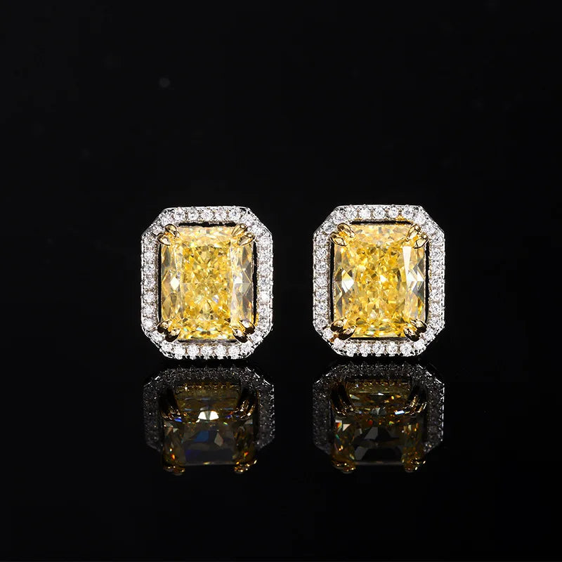 Gemfiori Small Square Sugar Necklace Sunset Sugar Light Luxury Elegant Premium Ice Sugar Jewelry Set