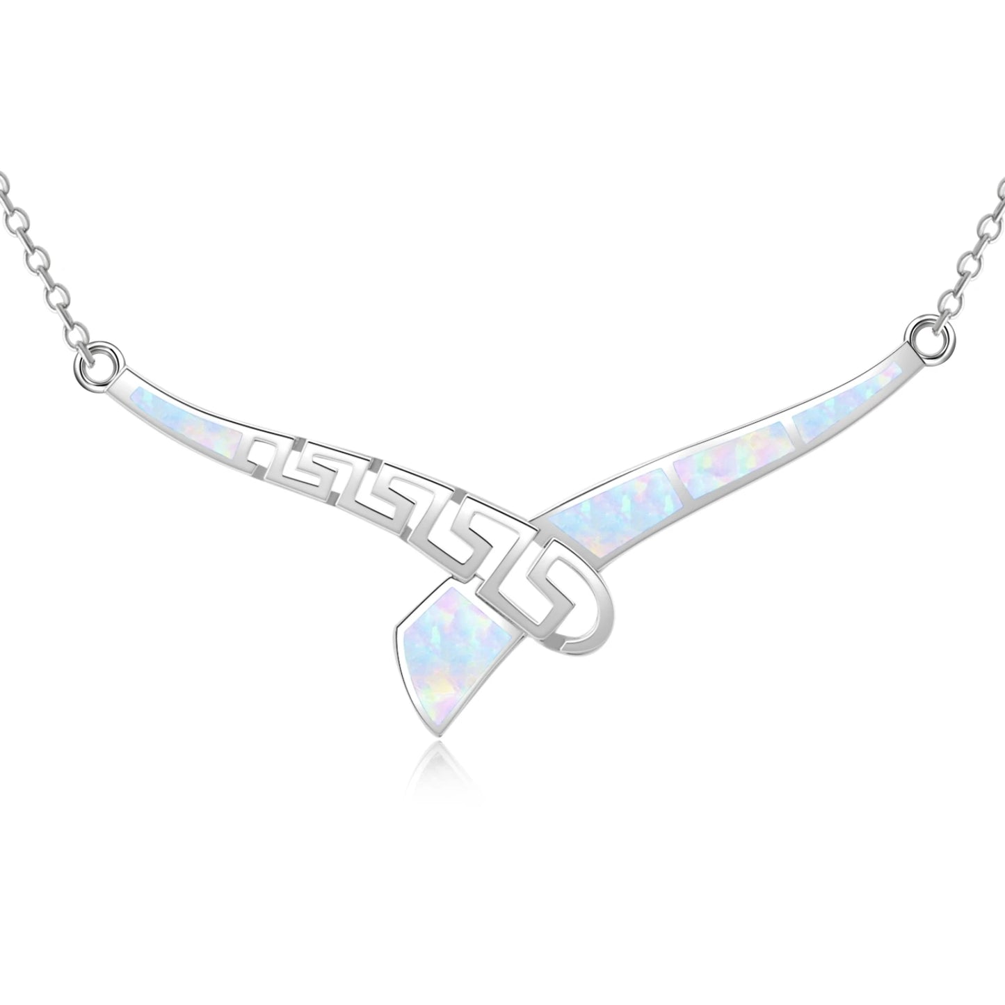 Aobao Gold Plated Opal Pendant Necklace Minimalist Trendy Statement Jewelry for Unisex Direct Supply Crossborder Hot-selling