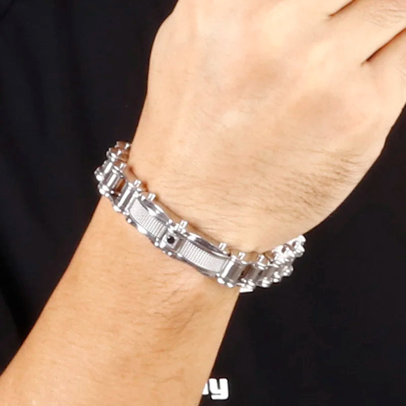 KALEN 12mm Stainless Steel Bike Chain Male Bracelet
