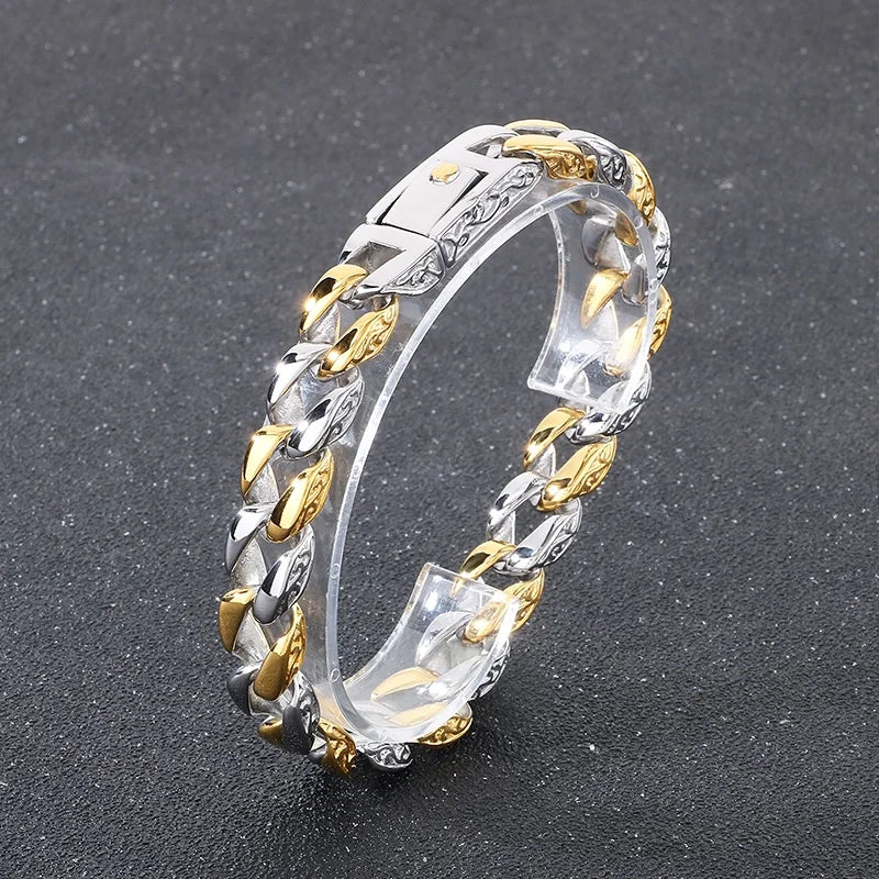KALEN Polished/Brushed Fashion Bracelets Fine Jewelry Stainless Steel Gothic Links Bracelet