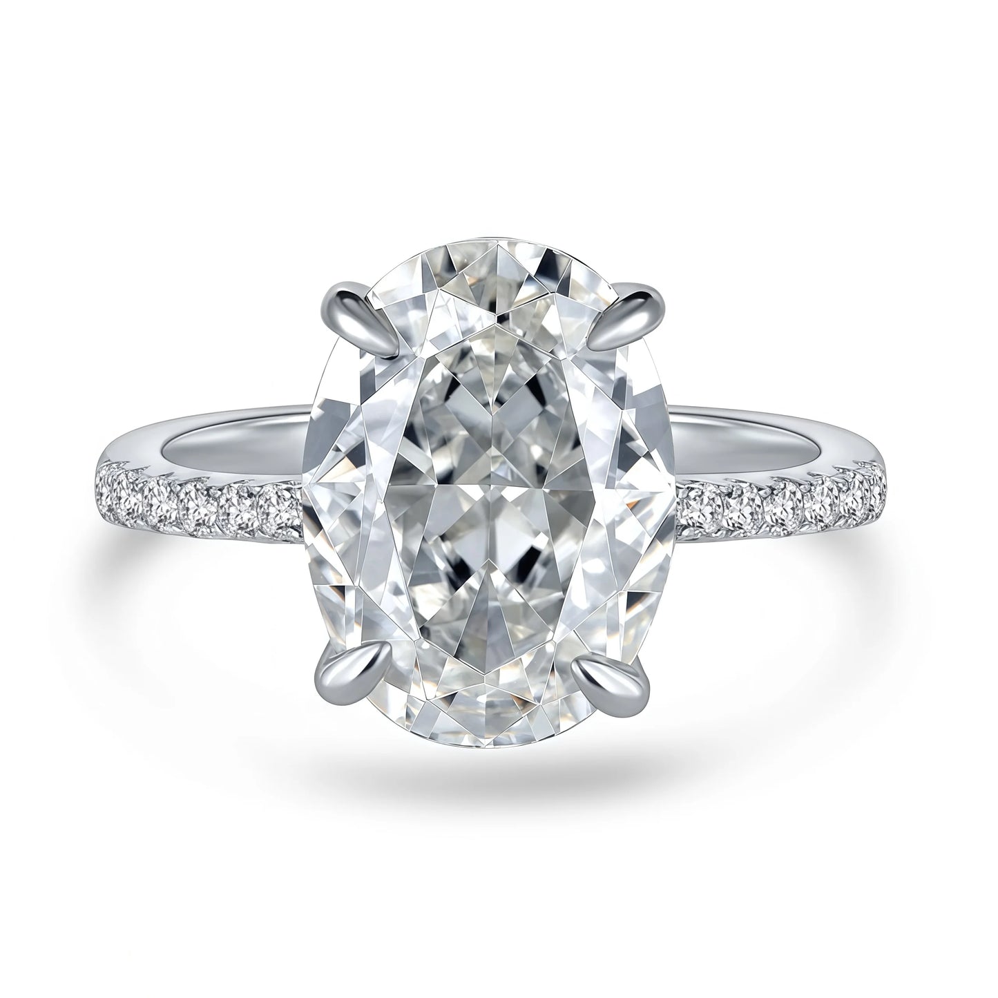 MUSHAN Jewelry Factory 925 Silver Ring 4CT High Carbon Diamond 9*13mm Oval Zirconia Jewelry Rings Engagement and Wedding Bands