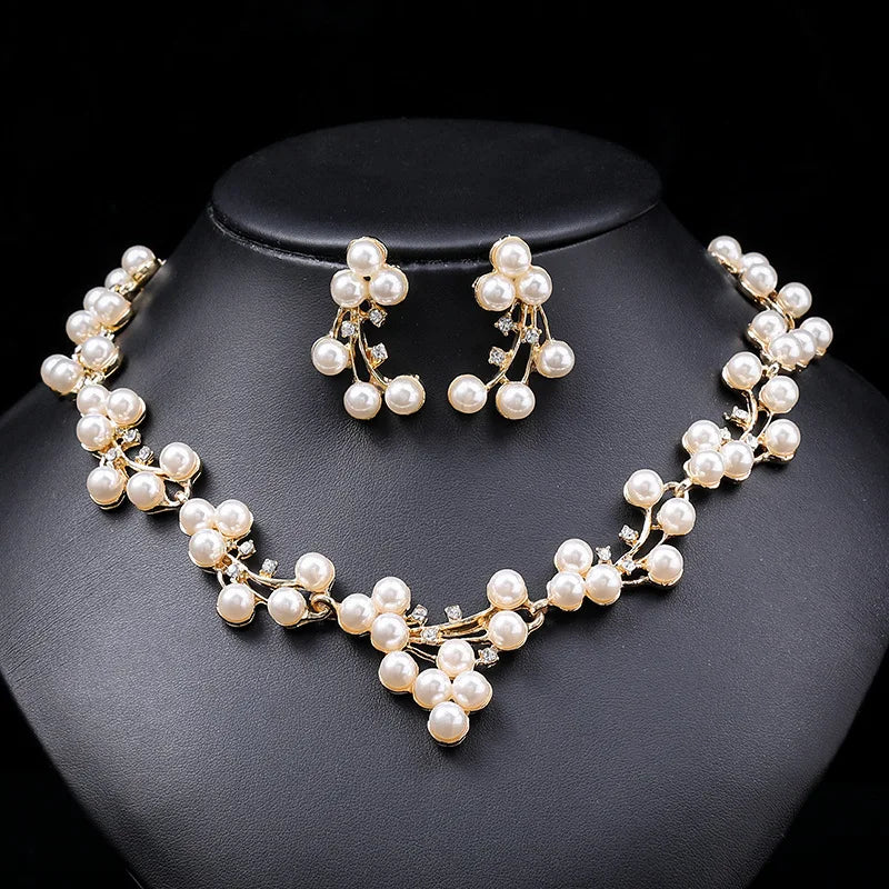 Crystal Geometric Necklace & Earrings Jewellery Set | Silver Plated Occasion Fashion Set