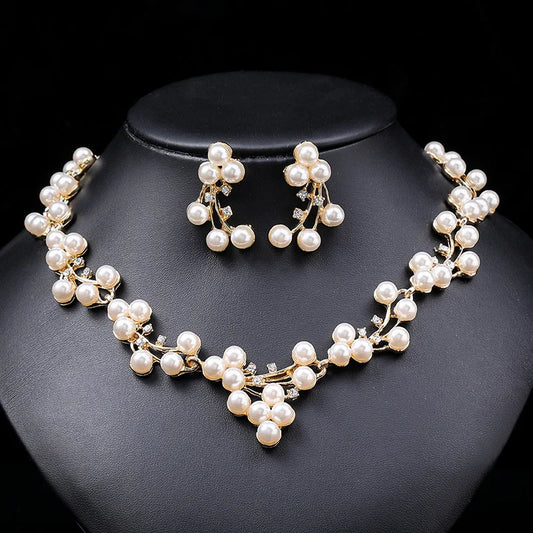 Crystal Geometric Necklace & Earrings Jewellery Set | Silver Plated Occasion Fashion Set