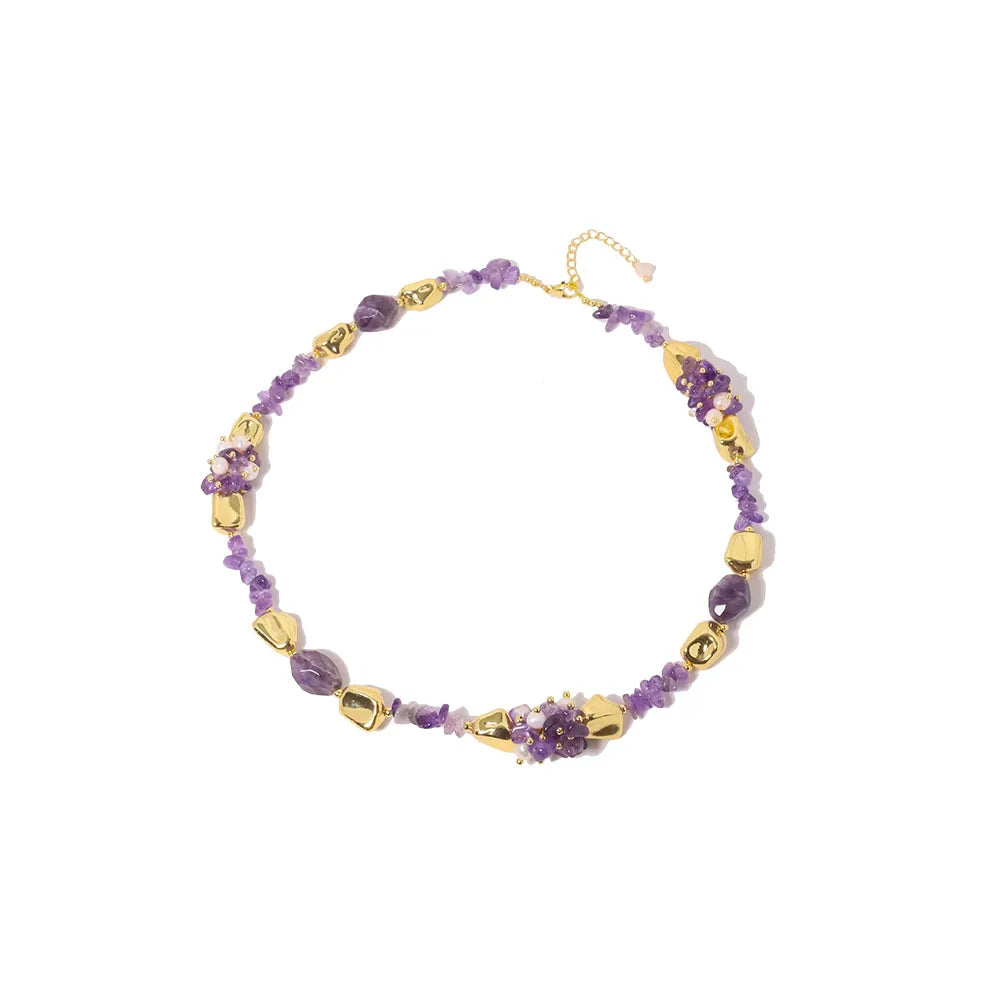 Amethyst Natural Freshwater Pearl Necklace Retro Palace Style Fashion Jewelry Necklace Gifts for Mom Wife Girlfriend GN0596