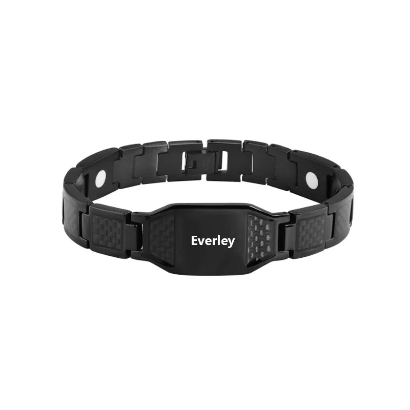 Wholesale Therapy Energy Cuff Men Germanium Magnetic Bracelet Japanese Bio Stainless Steel Health for Man Hologram Bracelets