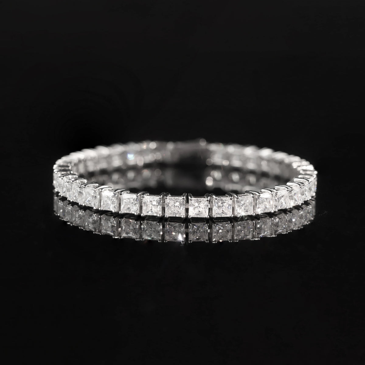 Gemfiori Abiding OEM ODM Unique Design Fancy Multi-shape Cut Tennis Bracelet 925 Silver Solid Gold Custom Stone Tennis Bracelet