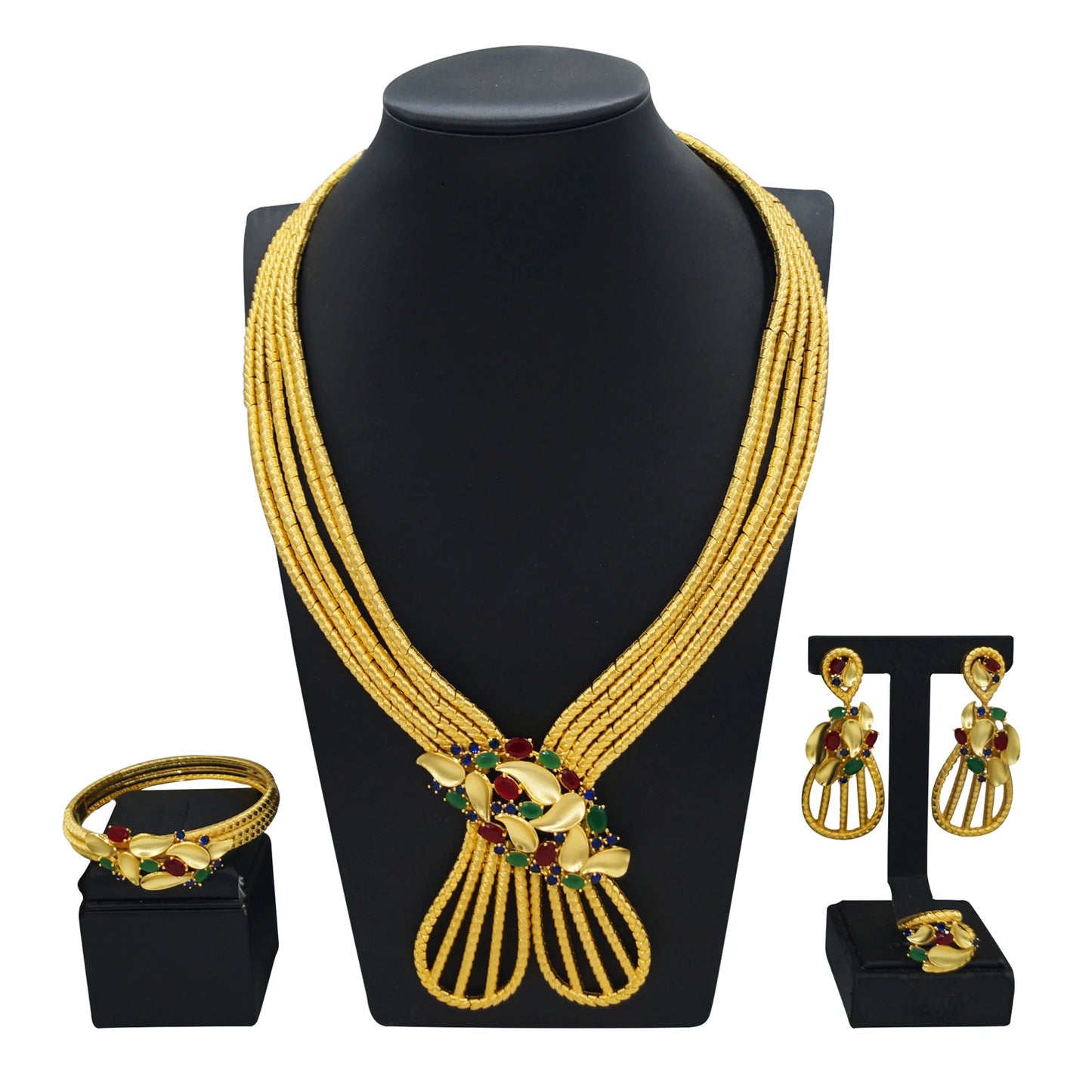 Zhuerrui New Design Sense Jewelry Set American High-end Diamond Series Ladies Classic Inheritance Wedding Four SetsHZ24748