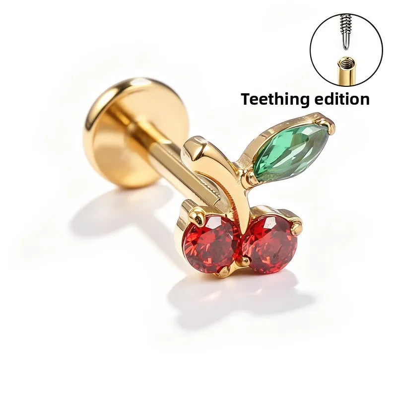 S&S ASTM F136 Titanium Zircon Helix Cartilage Stud | Gold | 31 Designs