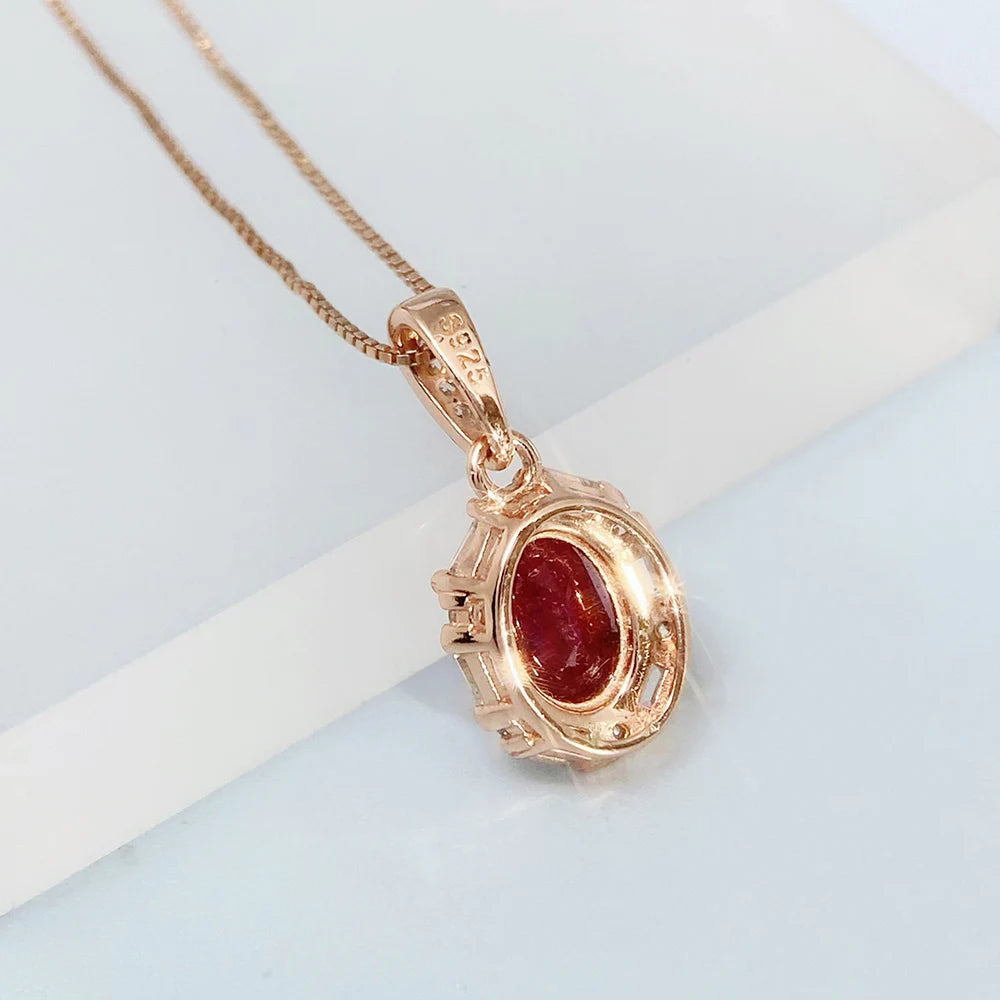 Gioiellieri Vintage Ruby Pendant with Natural Red Gemstone for Women 925 Sterling Silver July Birthstone Fine Jewelry Handmade Luxury Gift