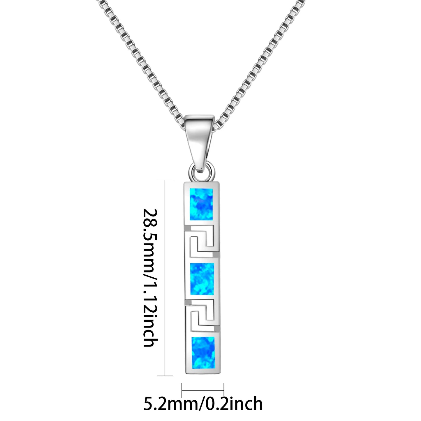 Geometric Copper Opal Box Chain Silver Plated Christian Minimalist Lariat Necklace Aobao Trendy Gift