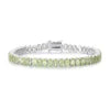 Gemfiori Fashion Items Round Shape Mian Stone 12ct S925 Jewelry Sapphire Green Tennis Bracelet for Women Shape Customized