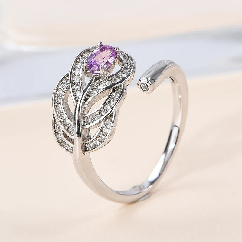 Gioiellieri Premium Natural Oval Cut Pink Sapphire Solitaire Rings 925 Silver Rhodium Plated Prong Setting for Luxury Jewelry Retailers